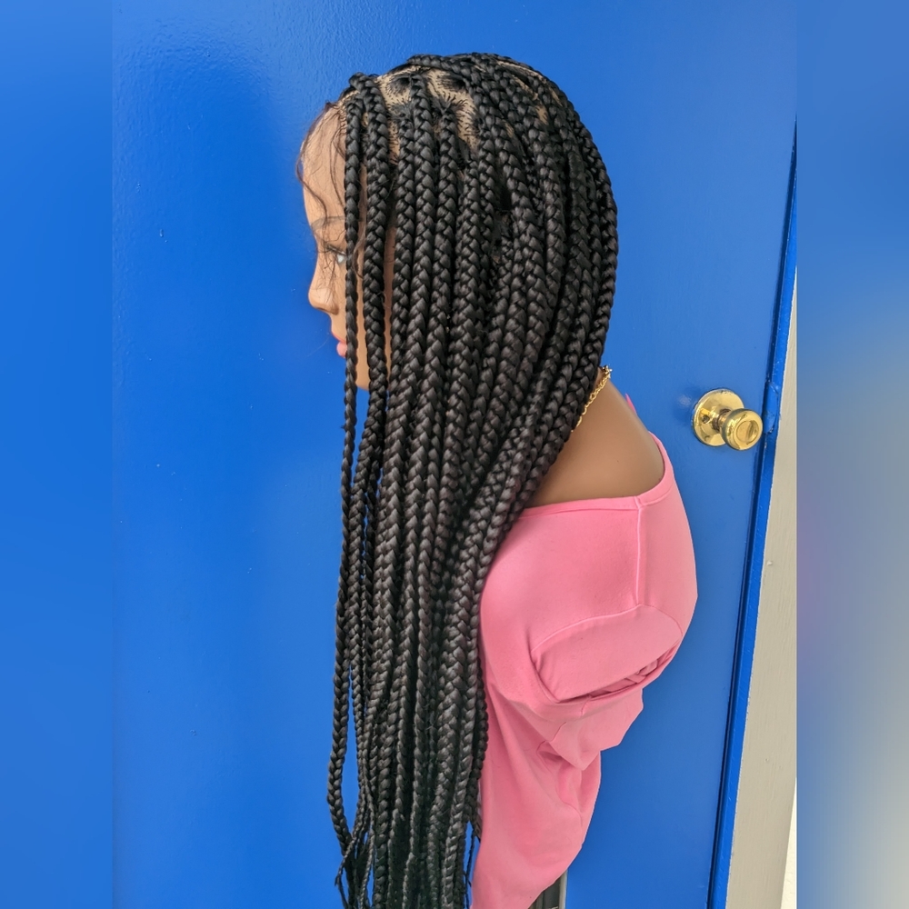 Medium size box braids